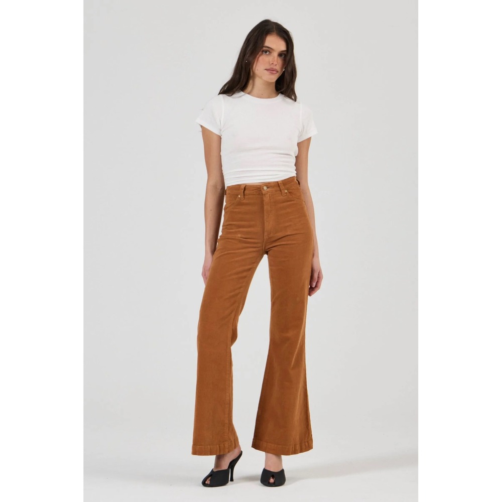 Rolla's Eastcoast Flare Corduroy Jean Womens Size 27 High Rise Rust Brown
